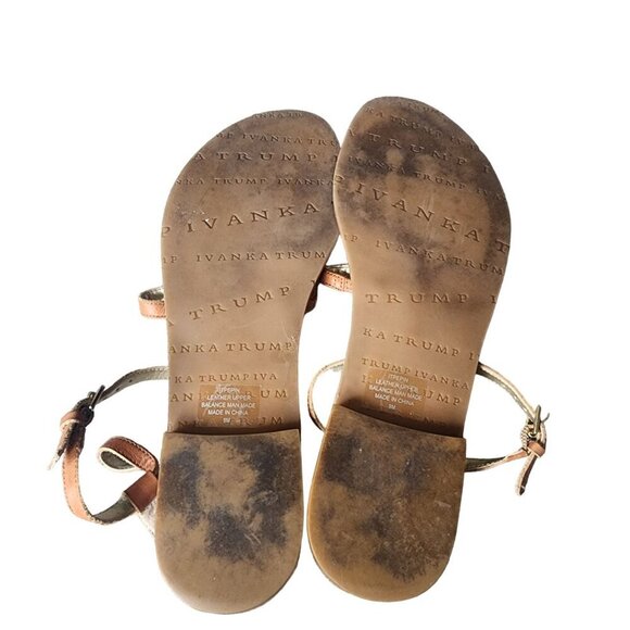 Ivanka Trump Genuine Leather Coral Sparkly Embellished Sandals 9M - Picture 9 of 15